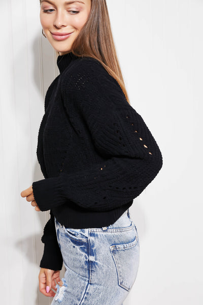 HYFVE Chilly Morning Cropped Turtleneck Sweater