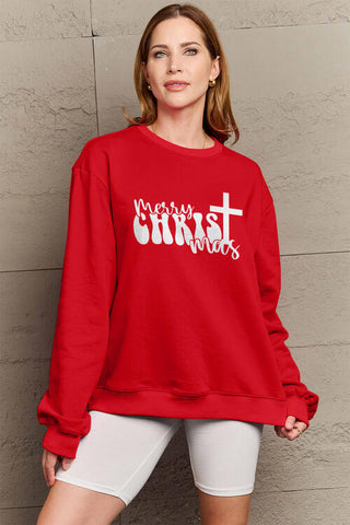 Simply Love Full Size MERRY CHRISTMAS Long Sleeve Sweatshirt