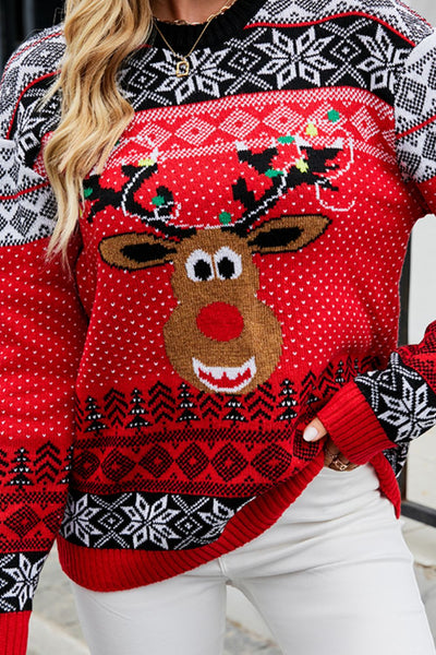 Christmas Ribbed Trim Sweater