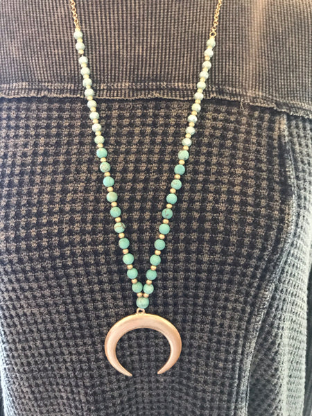 Roma Crescent Necklace (Turquoise)